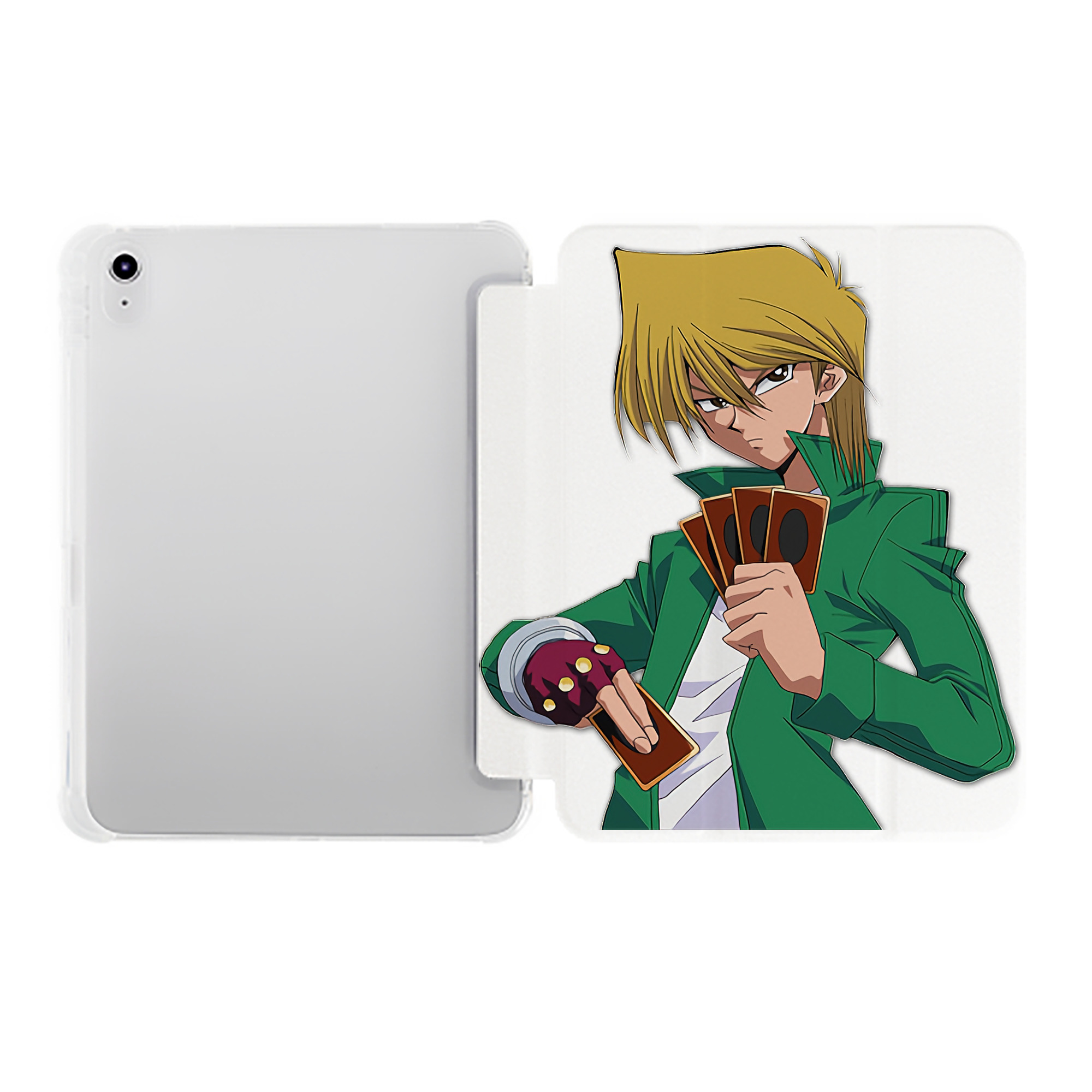 （画像用） 遊☆戯☆王 Yu-Gi-Oh! IPad ケース ペン収納付き 三つ折りスタンド PUレザー×シリコン 対応機種9.5/10.5/10.9インチ